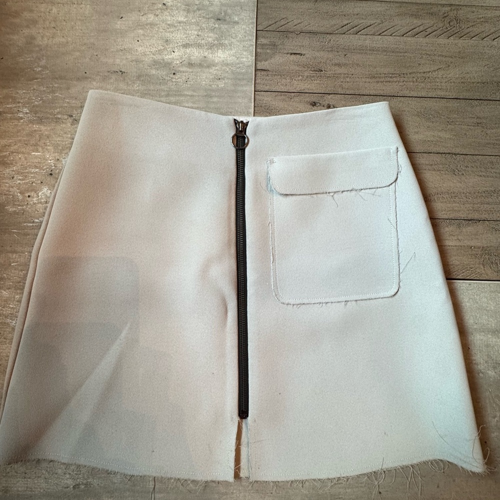 Light Blue Skirt with Front Zipper (4)